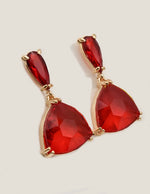 Festive red drop Christmas earrings lightweight gold posts, statement holiday accessories Canada