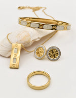 dainty gold bar necklace with matching earrings and ring, montreal minimalist jewelry gift for her jewelry canada black friday