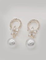 glamorous crystal bloom earrings with pearl drops perfect gift for her jewellery canada