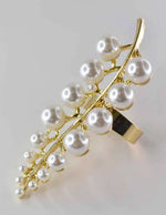 gold pearl vine ring with adjustable band – Montreal minimalist jewellery