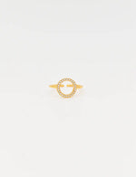 Adjustable open band circle ring in silver and gold