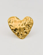 Side view of adjustable band on the golden heart ring