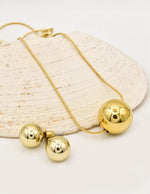 gold radiant orb duo set with elegant circle pendant necklace and earrings trending tiktok viral jewelry gift for her canada
