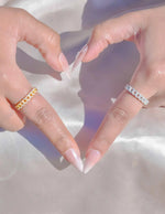 Montreal minimalist jewelry featuring adjustable gold promise ring