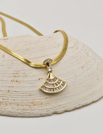 dainty gold fan glow snake-chain pendant necklace with sparkling stones, layering necklaces for women canada
