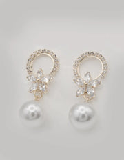 glamorous crystal bloom earrings with pearl drops perfect gift for her jewellery canada