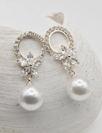 dainty crystal bloom earrings with pearl drops trending clean girl jewellery canada