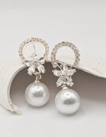 sparkling crystal bloom earrings with pearl drops for women canada bridal jewellery