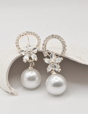 sparkling crystal bloom earrings with pearl drops for women canada bridal jewellery