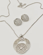 silver leaf swirl jewellery set – necklace, earrings and ring, Montreal minimalist jewelry perfect as gift for her jewelry