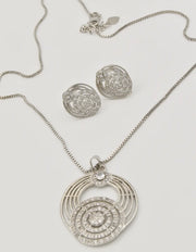 silver leaf swirl jewellery set – necklace, earrings and ring, Montreal minimalist jewelry perfect as gift for her jewelry