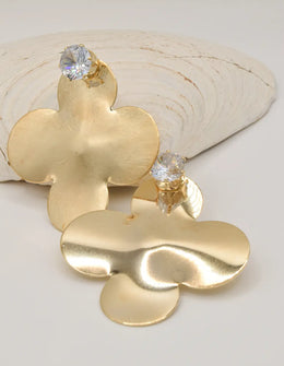 golden bloom flower earrings with crystal studs, trending earrings for women canada