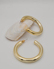 golden_charm_hoop_on_hoop_earrings polished gold hoop earrings gift for her