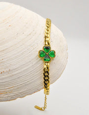 Charm Bracelet – Golden Leaf Heart | Clean Girl Jewellery