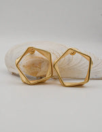 modern gold hexagon wire earrings for women canada minimalist jewellery geometric design trendy montreal earrings clean girl jewelry 2025 gift