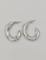 lunar glow silver earrings modern hoop design montreal minimalist jewelry canada