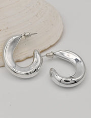 shiny silver earrings crescent hoop style gift for her jewelry canada