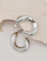 lunar glow silver earrings thick hoop design trending clean girl jewelry 2025 canada