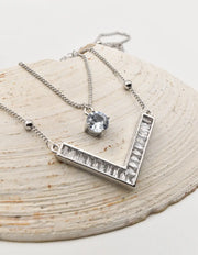 layered initial necklace canada featuring v-shaped pendant for women