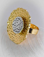 Canadian artisan-made open bloom vintage ring