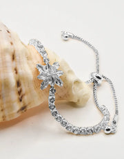 radiant_blossom_happy_face_bracelet_silver_tennis_style_with_floral_center_canada
