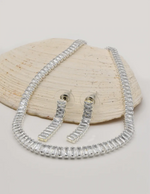 radiant elegance silver jewelry set baguette necklace with earrings clean girl jewelry 2025 tiktok viral necklaces canada