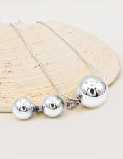 radiant silver orb duo set with oversized pendant and earrings, montreal minimalist jewelry, chic canadian gift for her jewelry 2025