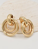 radiant orbit gold earrings for women, chic round hoop design popular tiktok viral jewellery in canada
