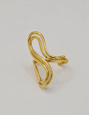 serpentine_glow_golden_open_ring statement gold wave ring adjustable rings for women canada