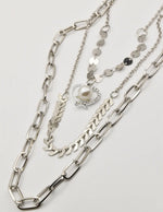 elegant layered christmas necklace with pearl heart pendant and silver link chain – perfect gift for her jewelry in canada