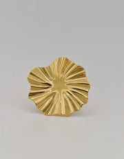 Statement gold starburst ring worn with Montreal minimalist jewellery
