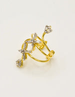 stellar twist floral ring in golden wrap design with sparkling silver accents - adjustable rings for women canada